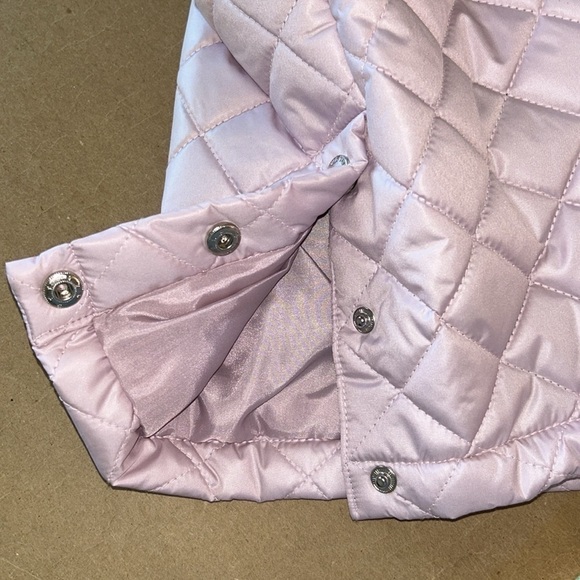 NWT Via Spiga quilted car coat size L in lilac with stand collar and two pockets - Picture 6 of 15
